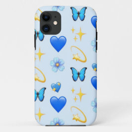Capa Para iPhone 11 Blue Hearts - CYO- Estojo para iPhone 11