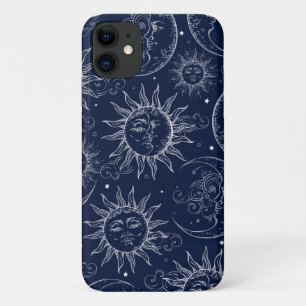 Capa Para iPhone 11 Blue Magic Vintage Celestial Sol Lua Estrelas