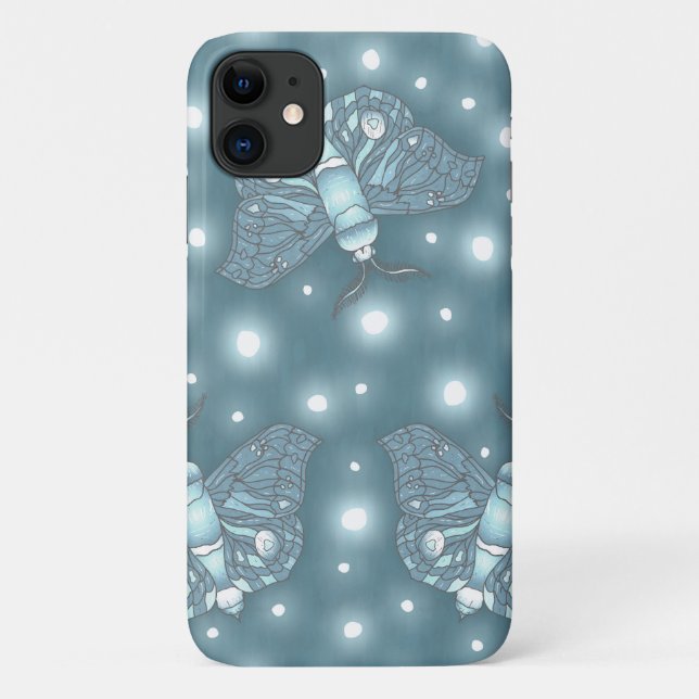 Capa Para iPhone 11 Blue Moths (Verso)