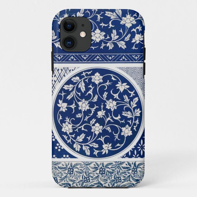 Capa Para iPhone 11 Blue Willow Ming Dynastia China Botânica (Verso)