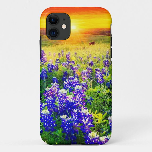 Capa Para iPhone 11 bluebonnets maravilhoso do Texas (Verso)