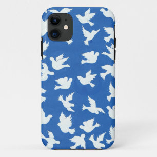 Capa Para iPhone 11 Boas Festas de Paz em Fundo Azul