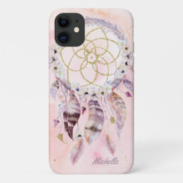 Capa Para iPhone 11 Boho Dreamcatcher com nome