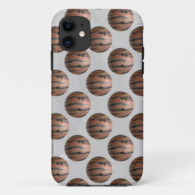 Capa Para iPhone 11 Bola de boliche Tigre - Laranja (Verso)