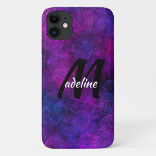 Capa Para iPhone 11 Bolhas de Abstrato preto e roxo personalizadas