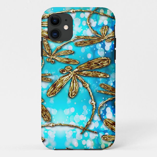 Capa Para iPhone 11 Bolhas de Fluxo de Dragonfly (Verso)