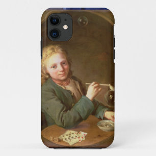 Capa Para iPhone 11 Bolhas de sopro do homem novo de um cano de barro,
