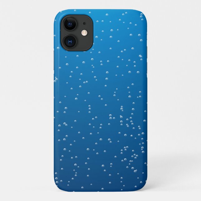 Capa Para iPhone 11 Bolhas Pequenas Em Água Azul Brilhante (Verso)