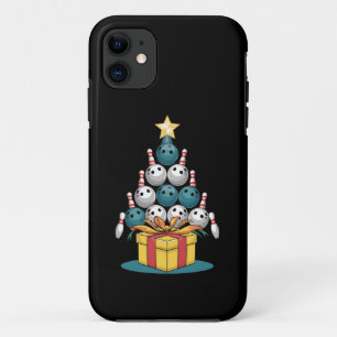 Capa Para iPhone 11 Boliche Engraçada Árvore de Natal Luzes de Natal P