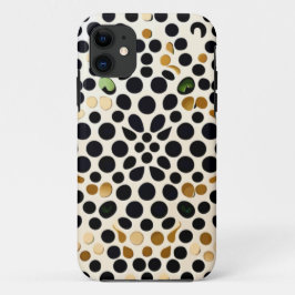 Capa Para iPhone 11 Bolinhas Azuis do marinho: Destaques Dourados e Es