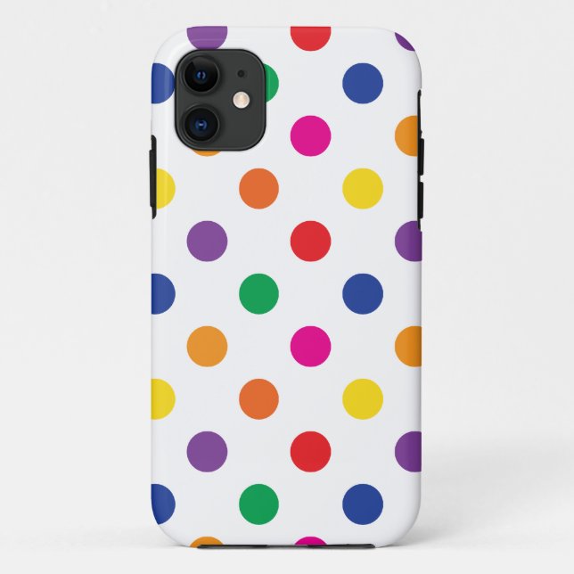 Capa Para iPhone 11 Bolinhas coloridas (Verso)