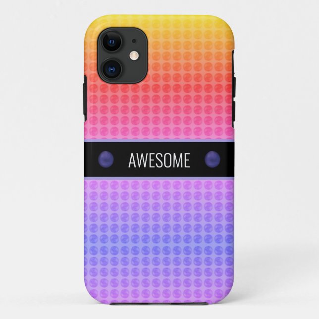 Capa Para iPhone 11 Bolinhas multicoloridas modernas (Verso)