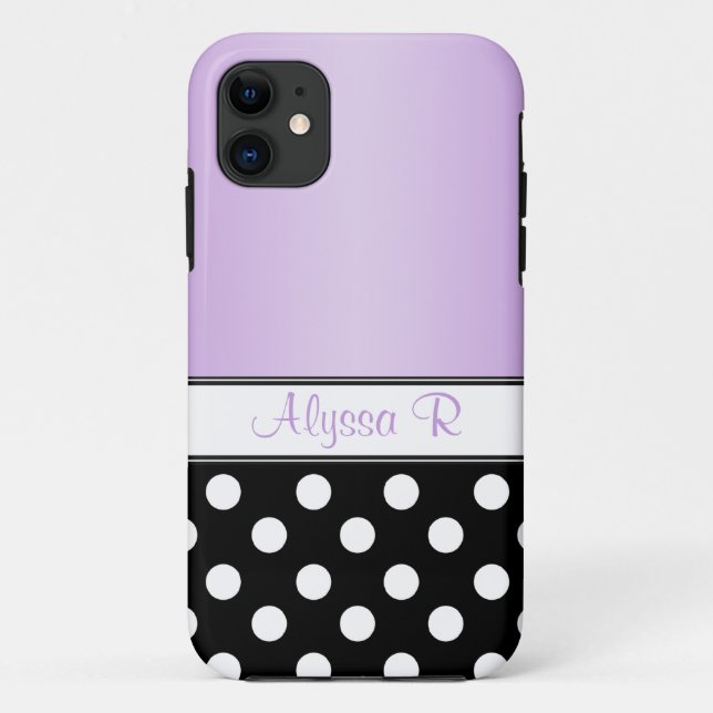 Capa Para iPhone 11 Bolinhas preta iPhone 5 Caso (Verso)