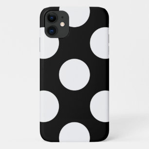 Capa Para iPhone 11 Bolinhas Pretas e Brancas, Padrão de Bolinhas
