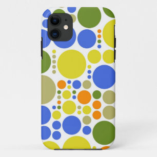 Capa Para iPhone 11 Bolinhas Retro Bonitas   Laranja Limão Verde Azul