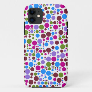 Capa Para iPhone 11 Bolinhas Retroativas Vermelho Verde Azul Roxo