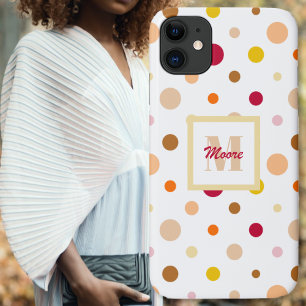 Capa Para iPhone 11 Bolinhas - Vários Tamanhos Brancos - Cores Quentes