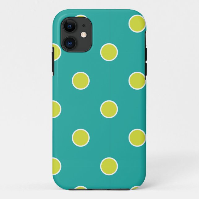 Capa Para iPhone 11 Bolinhas verdes e do limão (Verso)