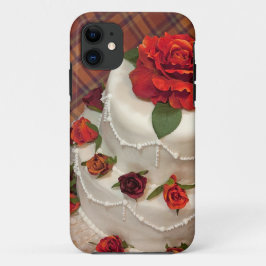 Capa Para iPhone 11 bolo de casamento da rosa vermelha