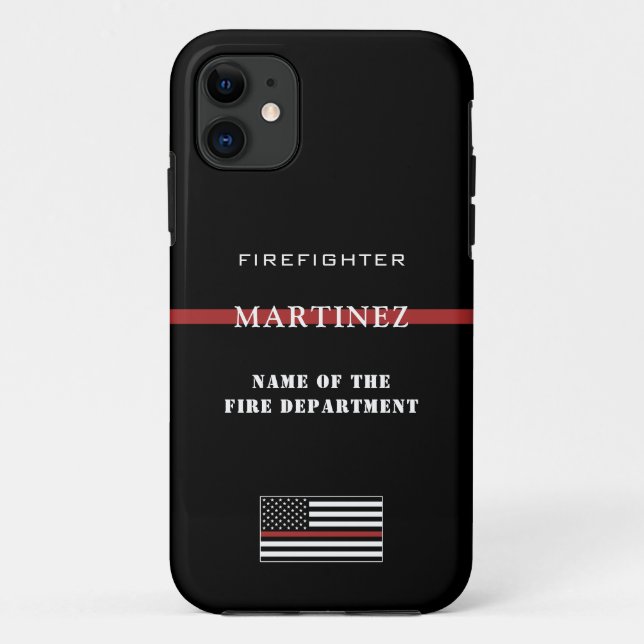 Capa Para iPhone 11 Bombeiro Personalizado - Thin Red Fire (Verso)
