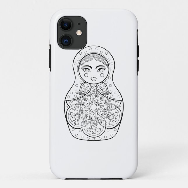 Capa Para iPhone 11 Boneca elegante do russo (Verso)