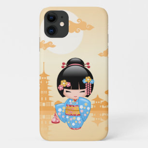 Capa Para iPhone 11 Boneca Maiko Kokeshi - Garota Geisha Japonesa Boni