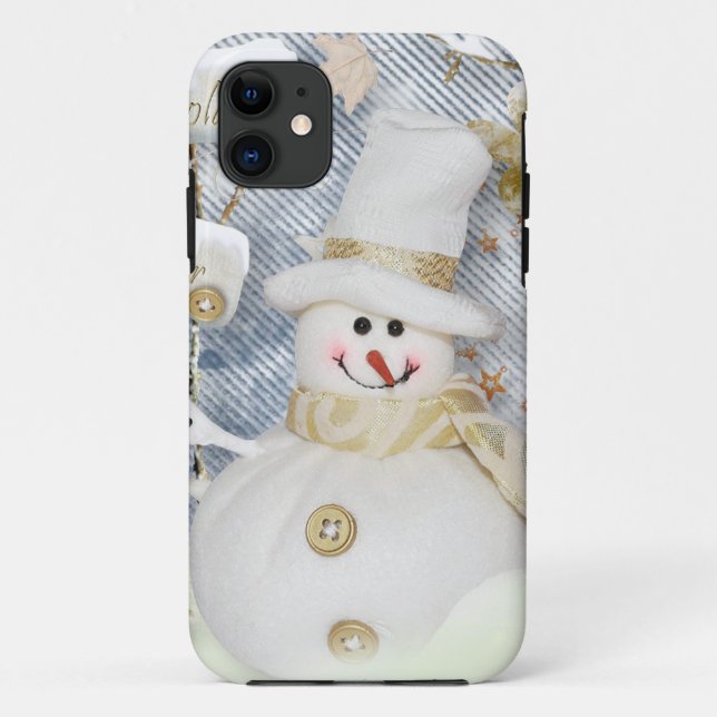 Capa Para iPhone 11 Boneco de neve frio do inverno (Verso)