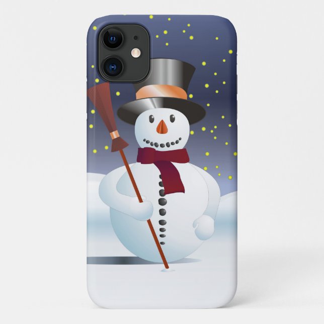 Capa Para iPhone 11 Boneco de neve para o Natal (Verso)