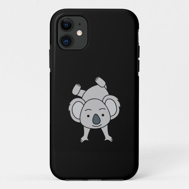 Capa Para iPhone 11 Bonita Bebê Koala Com Um Sorriso Fazendo Uma Mão (Verso)