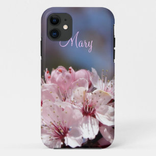 Capa Para iPhone 11 bonita flor de cerejeira rosa de primavera no céu