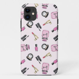 Capa Para iPhone 11 Bonita Menina Rosa Bonita Bela Adorável Batom