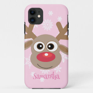 Capa Para iPhone 11 Bonita Reindeer Cartoon de Natal Divertida Girasso