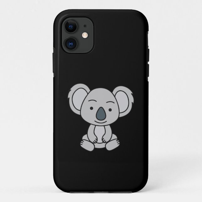 Capa Para iPhone 11 Bonitinho Koala Com Sorriso Sentado (Verso)