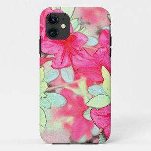 Capa Para iPhone 11 bonito flores rosa de azálea. Planta de jardim flo