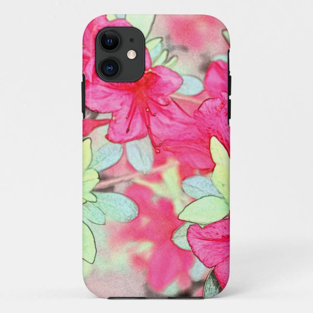 Capa Para iPhone 11 bonito flores rosa de azálea. Planta de jardim flo (Verso)