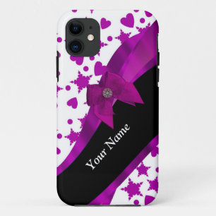 Capa Para iPhone 11 Bonito magenta personalizada, com formato feminino