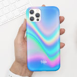 Capa Para iPhone 11 Bonito Moderno Iridescente com Nome<br><div class="desc">Esta capa de telefone divertida apresenta um fundo iridescente falso com o seu nome em um roteiro de caligrafia moderno. É o caso perfeito para qualquer um que queira uma tendência, mas glamourosa, design que se destaca. Adicione seu nome para personalizar este design. Também faz um maravilhoso presente de aniversário...</div>