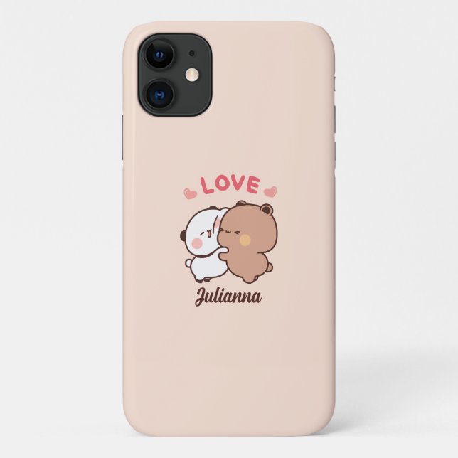 Capa Para iPhone 11 Bonito urso de Panda, Nome das Meninas Personaliza (Verso)