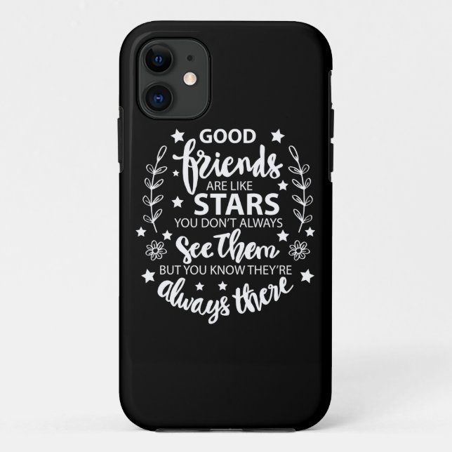 Capa Para iPhone 11 Bons Amigos São Como Estrelas (Verso)