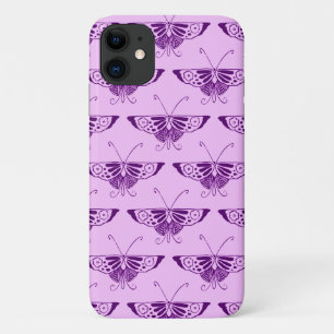 Capa Para iPhone 11 Borboleta Deco de Arte Estilizada - roxa e orquíde