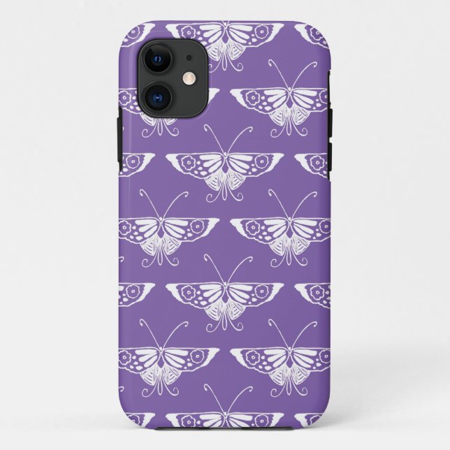 Capa Para iPhone 11 Borboleta Deco estilizada - lilac empoeirado (Verso)