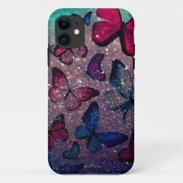 Capa Para iPhone 11 Borboleta na Glitter
