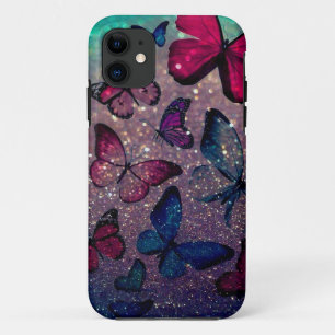 Capa Para iPhone 11 Borboleta na Glitter
