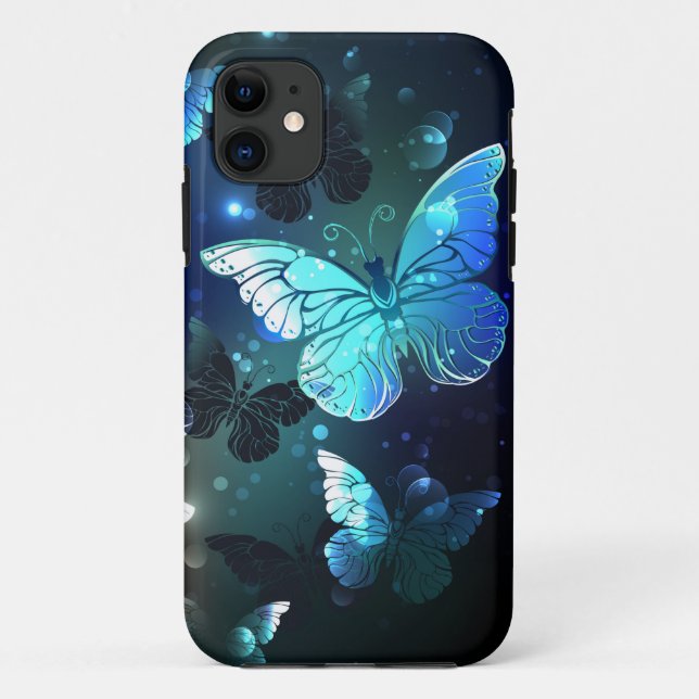 Capa Para iPhone 11 Borboleta Noturna Flutuante (Verso)