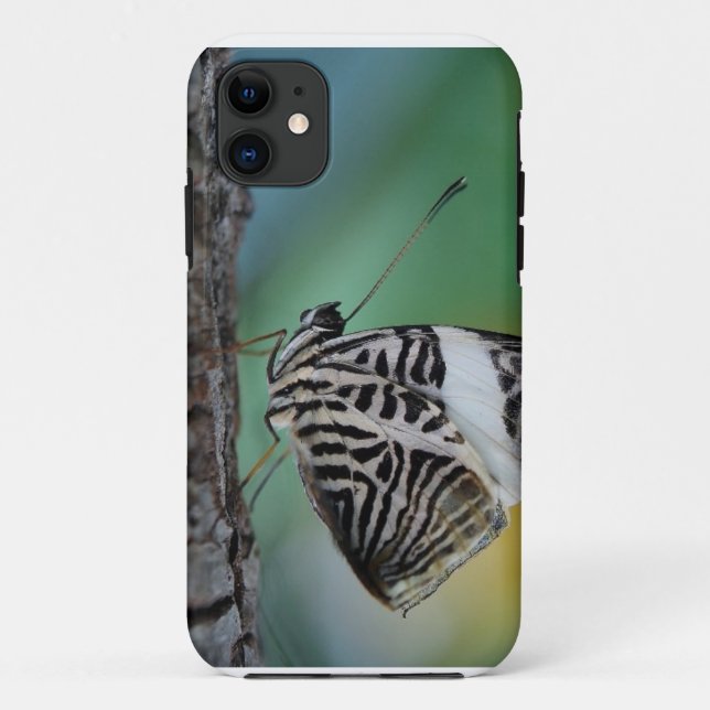 Capa Para iPhone 11 Borboleta Tigre Preto e Branco (Verso)