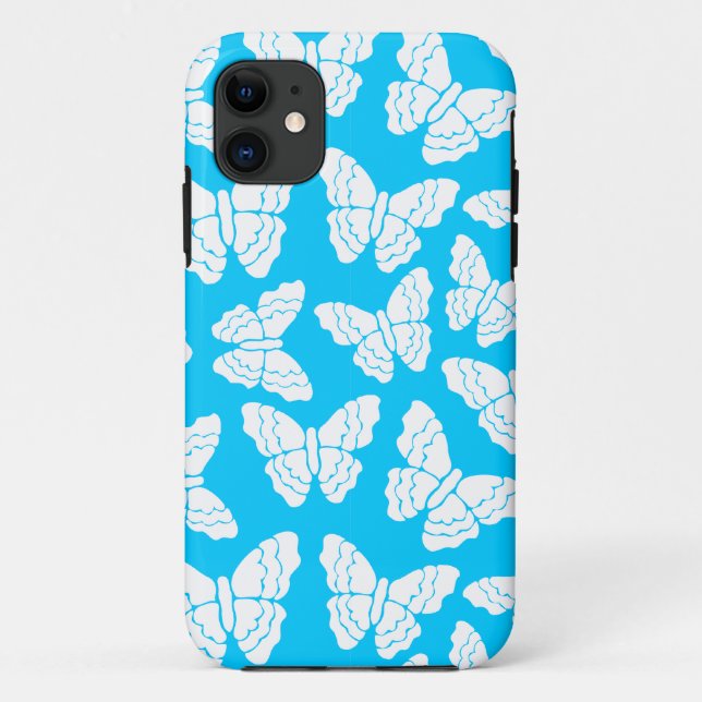 Capa Para iPhone 11 Borboletas azuis iPhone 5 Case (Verso)