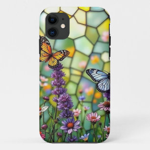 Capa Para iPhone 11 Borboletas de vidro retidas