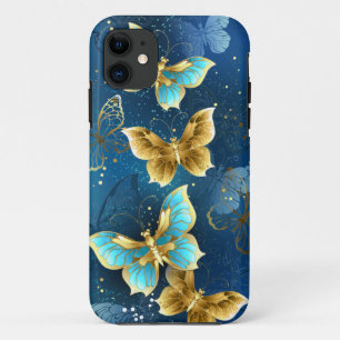 Capa Para iPhone 11 Borboletas douradas