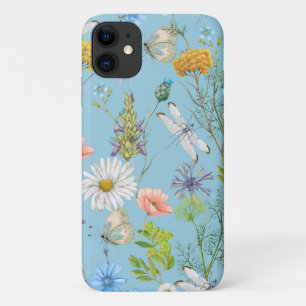 Capa Para iPhone 11 Borboletas e Dragões em Flores Selvagens