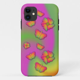 Capa Para iPhone 11 Borboletas e flores
